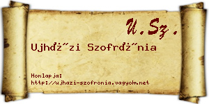 Ujházi Szofrónia névjegykártya